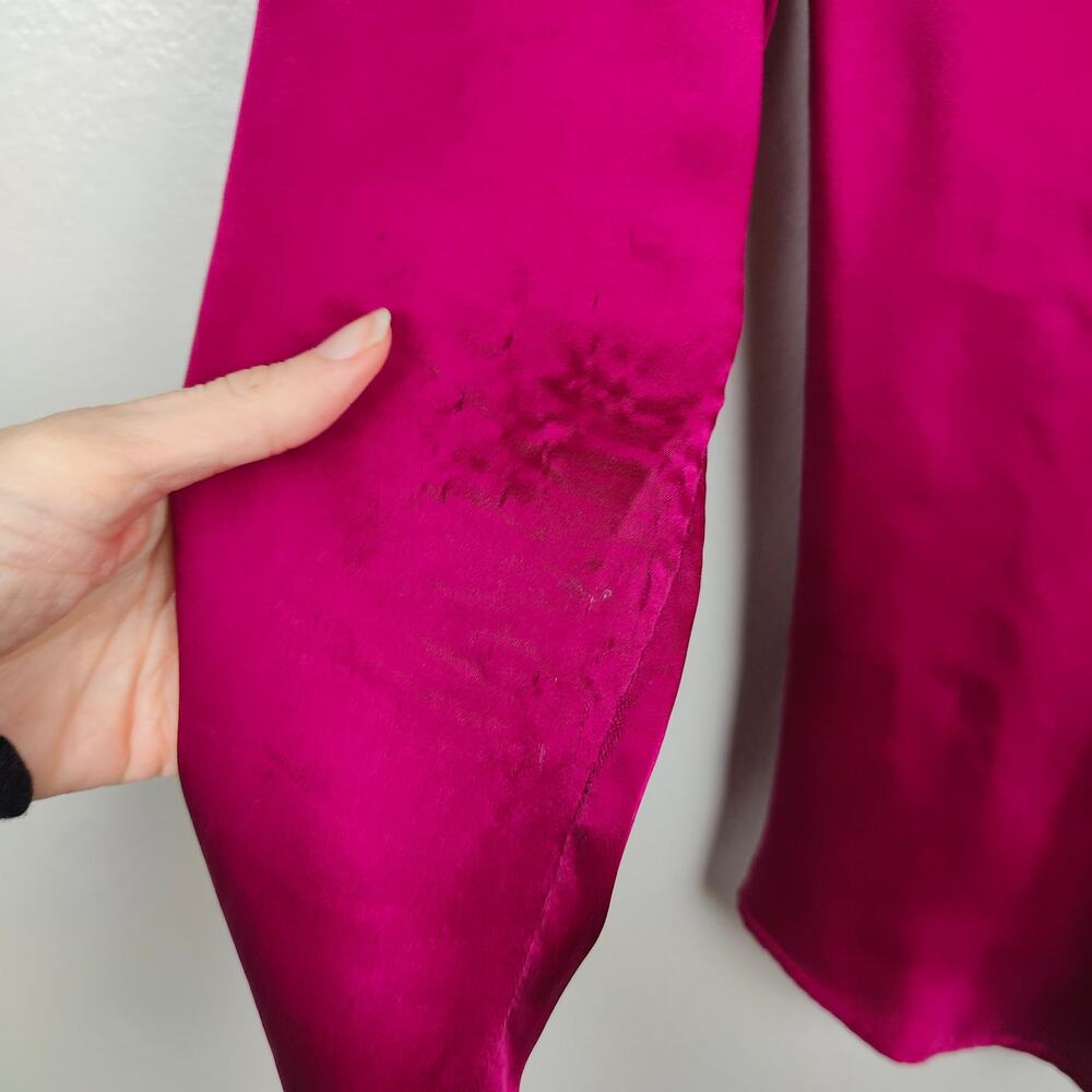 Sundance Top Womens Small Fuchsia Pink Draped Boatneck Blouse Bateau Bohemian - Picture 4 of 6